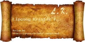Lipcsey Kristóf névjegykártya
