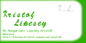 kristof lipcsey business card
